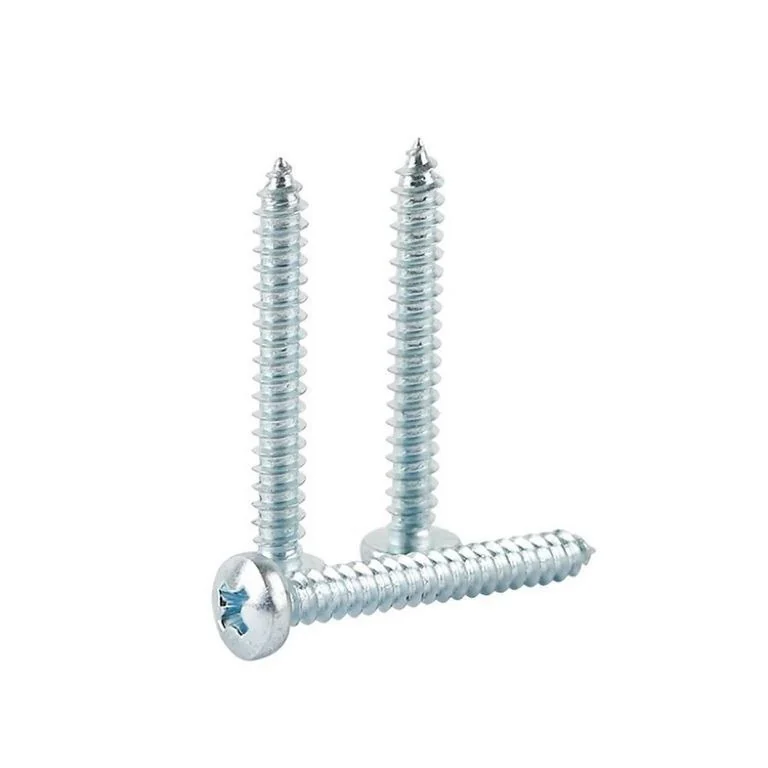 Round Head Cross-Recessed Self-Tapping Screws ST2.2-6.3 Blue-White Zinc-Plated DIN7981GB845-85 Pan Head