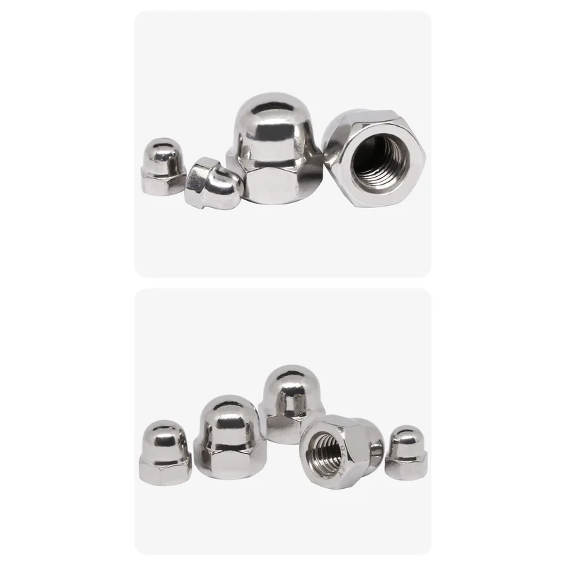 304 Stainless Steel Cap Type Nuts Decoration Nut Protection Caps Cap Nickel-Plated Round Ball Head Cover Cap M3M4M5M6-M20
