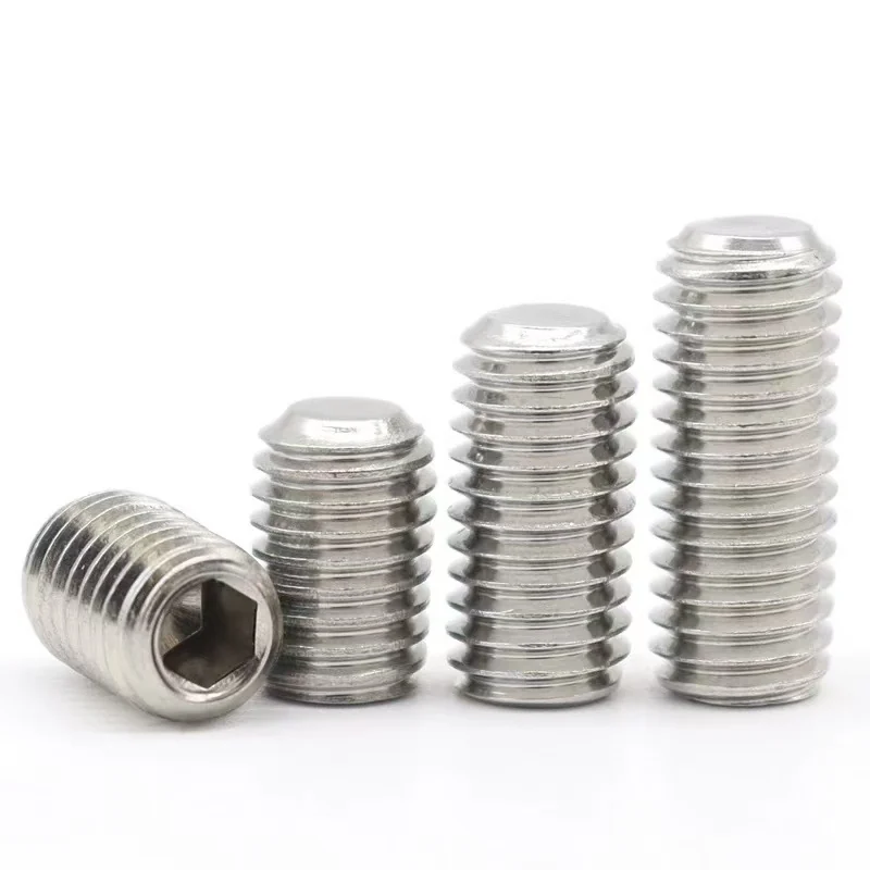 304 Stainless Steel Hex Socket Flat Head Set Screws Flat Point Machine m Headless Set M2-M20