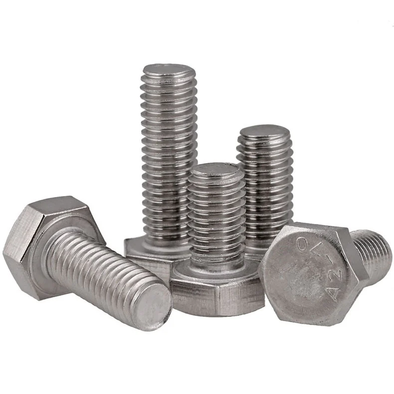 304 Stainless Steel Long Fully Threaded Hex Bolts M3M4M5M6M8M10M12 DIN933