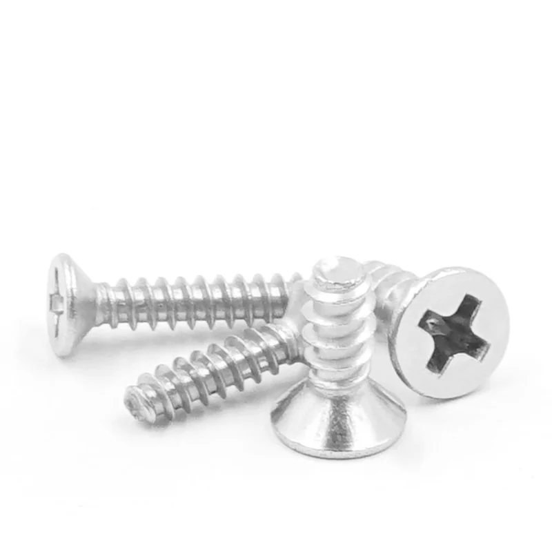 304 Stainless Steel Flat Head Flat End Self-Tapping Miniature KB Cross-Recessed Countersunk Head Self-Drilling Screws