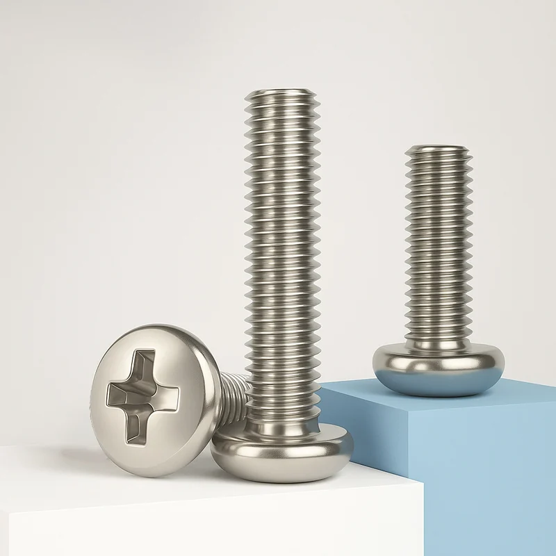 PM Round Head Machine Thread Iron Nickel-Plated Cross-Recessed Pan Head Screws Pan Head Bolts Dollar Head Machine Thread Screws Electronics M2M3M4