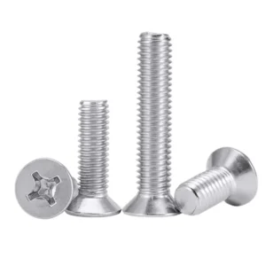 304 Stainless Steel Machine-Thread Cross-Recessed Countersunk Head Screws Flat Head KM Flat End Small Threaded Rods M3M4M5M6