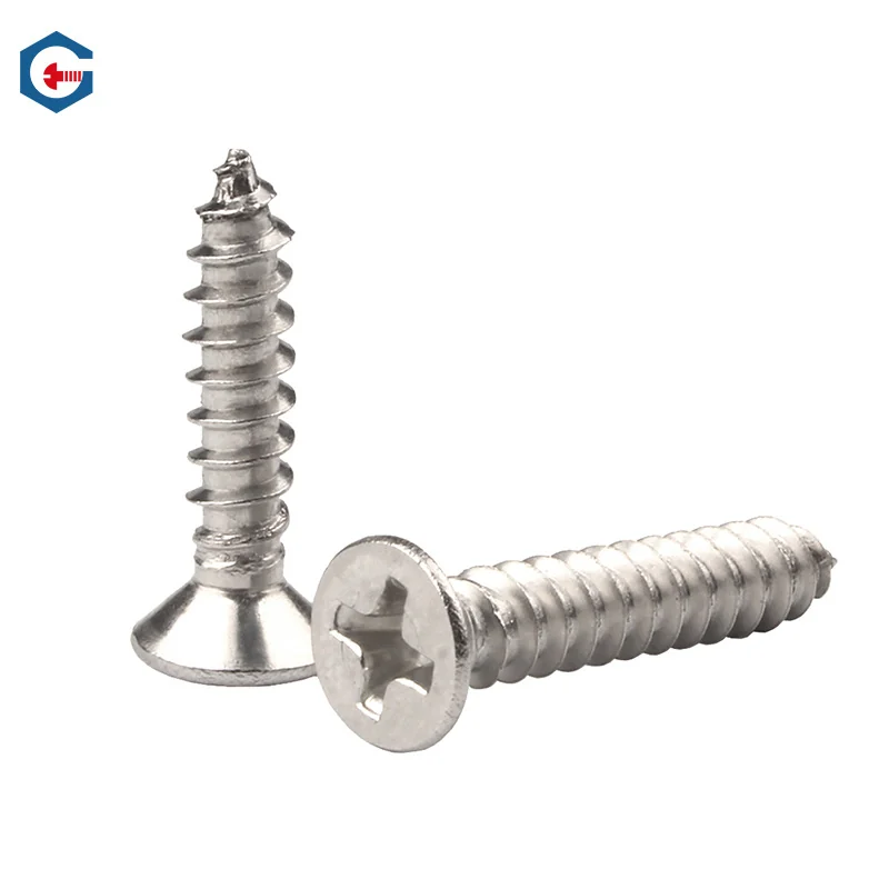 Black 304 Stainless Steel Cross-Recessed Countersunk Head Self-Tapping Screws Flat Head Woodworking M2M2.6M3M4M5