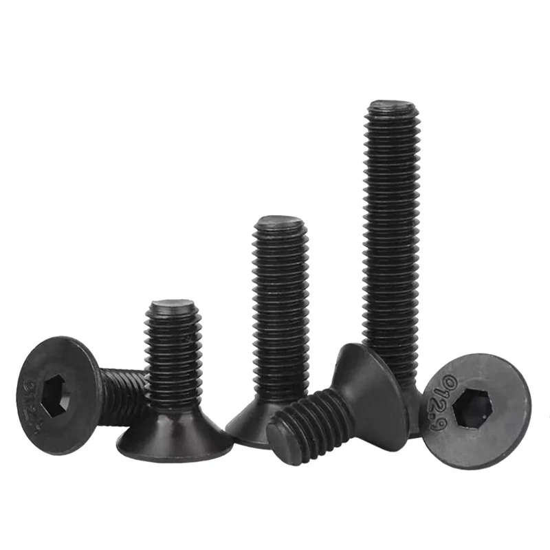 Carbon Steel Hex Socket Countersunk Head Screws Hex Socket Screws 10.9Level Flat Head Hex Socket Screws High-Strength Bolts m3m4m5m6