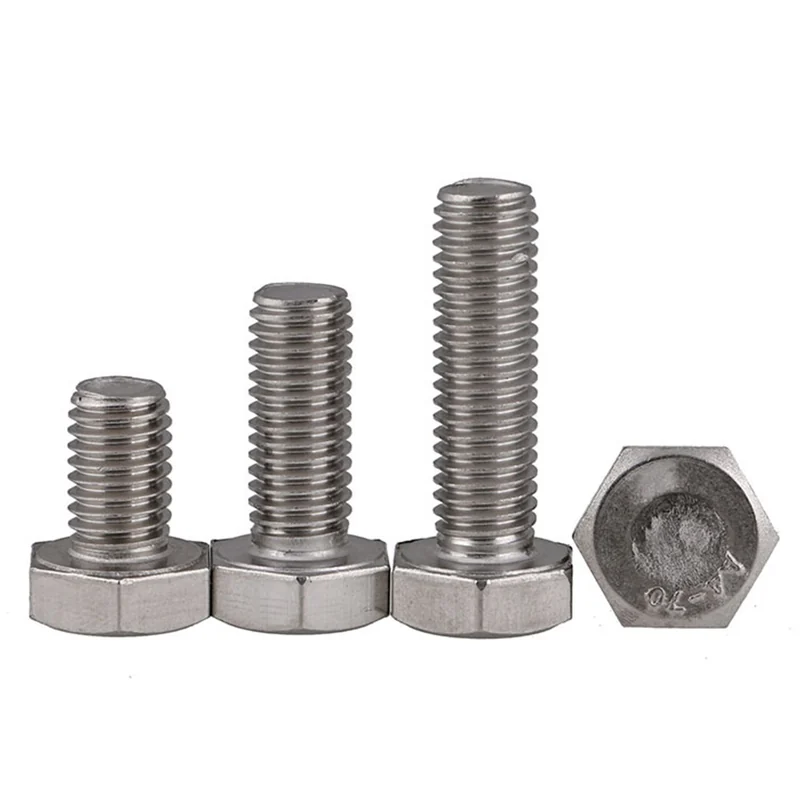 304 Stainless Steel Long Fully Threaded Hex Bolts M3M4M5M6M8M10M12 DIN933