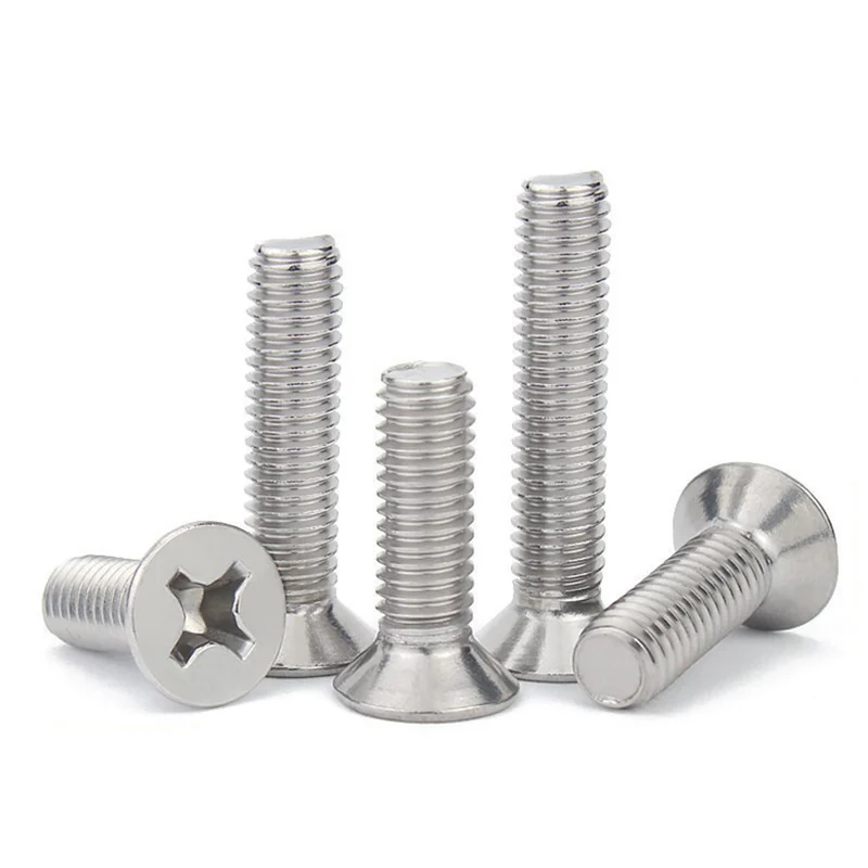 304 Stainless Steel Cross-Recessed Countersunk Head Screws Machine GB819 Flat Head M3M4M5M6M8M10M12