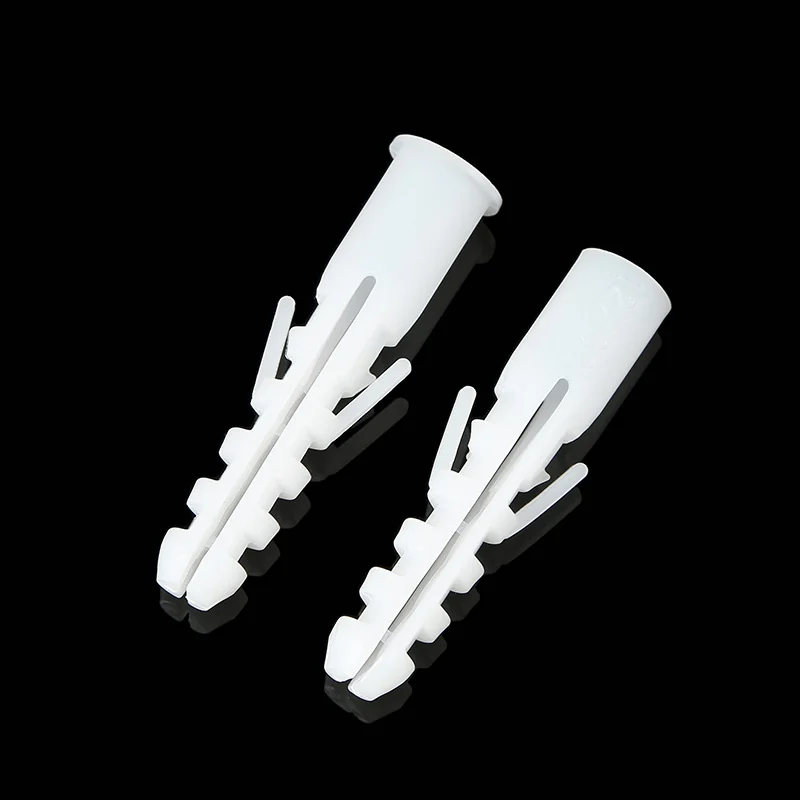White PEUnlimited Plastic Wall Plugs 12*60 Cabinet Clothes. Cap Hook Fish Type Expansion Bolts Boo! Plug