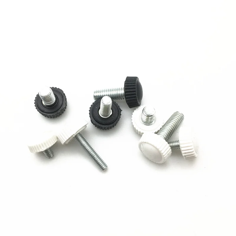 Low M4M5M6Crunch Screws Small Plastic Head Handle Screws Straight Knurl Knurled Adjustable Thumb Screws