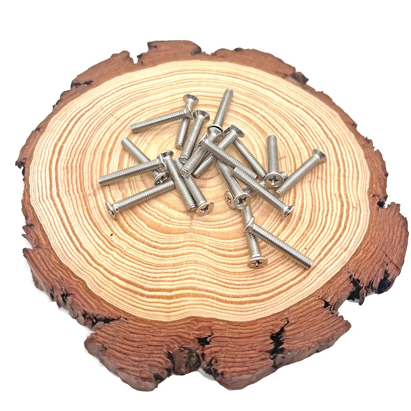 201 Stainless Steel Flat Head Cross-Recessed Countersunk Head Screws KM Small Head Countersunk Machine M3/M4/M5/M6/M8