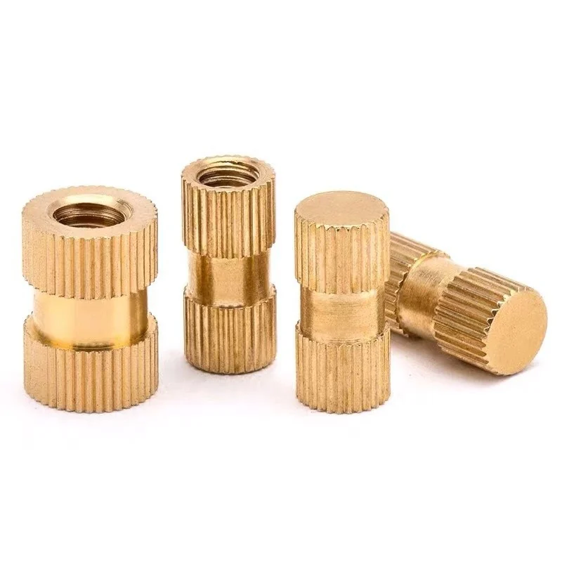Injection-Molding Copper Knurled Threaded Inserts Embedded Pieces Chinese National Standard Blind Hole Blind Threaded B Type M2M3M4M5M6M8