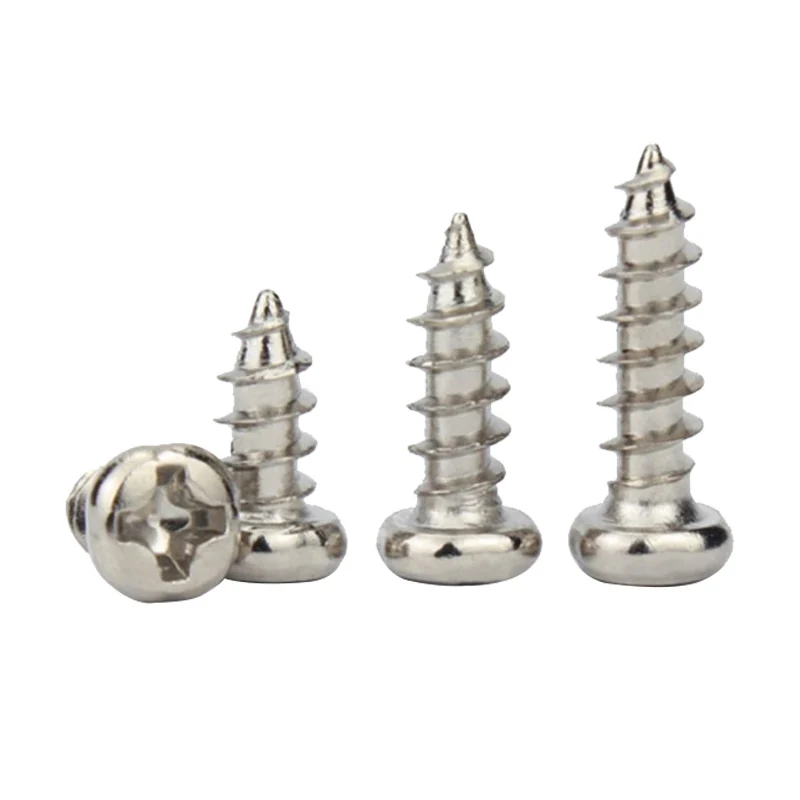 pa Nickel-Plated Cross-Recessed Round Head Self-Tapping Screws Pan Head Toys Precision m3m4m5