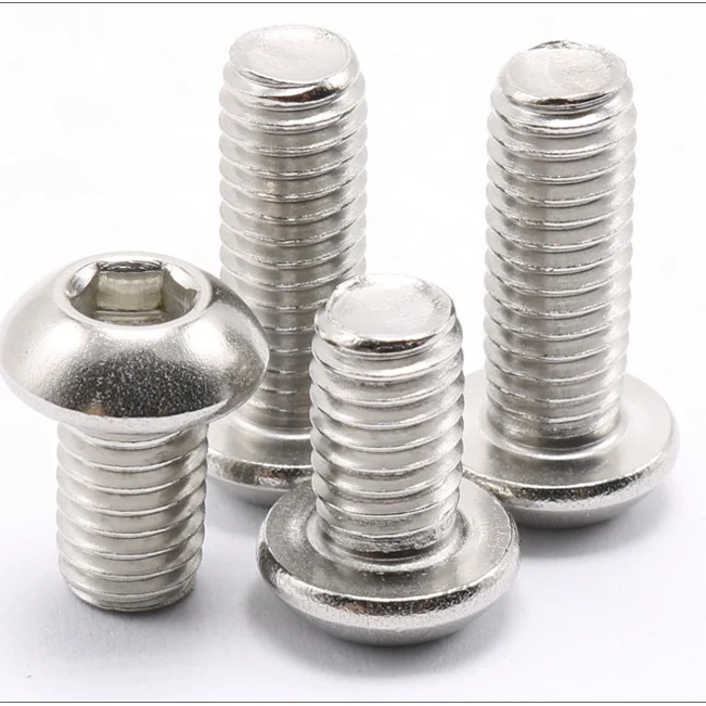 304 Stainless Steel Button Head Hex Socket Screws 7380 Mushroom Head M2-M12