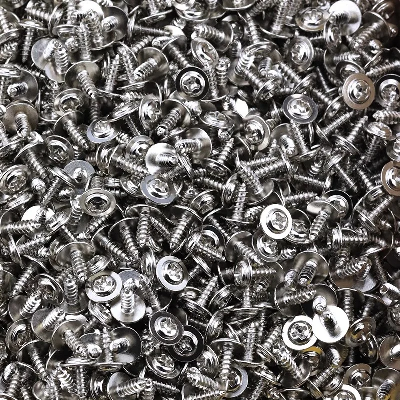 Iron Nickel-Plated Small PWA Cross-Recessed Round Head Self-Tapping Screws With Washer M1.2-M4M5M6