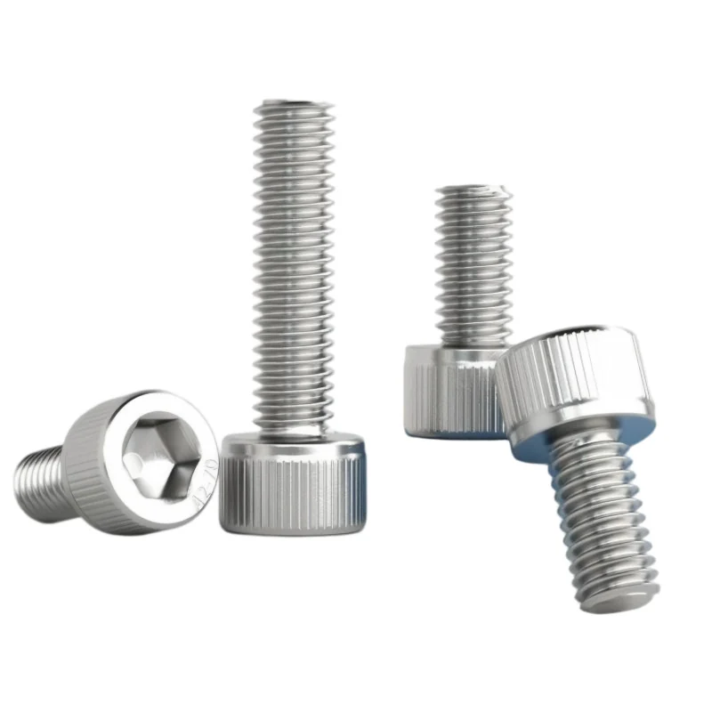 304 Stainless Steel Knurled Socket Head Cap Screws Cylindrical M2-M16