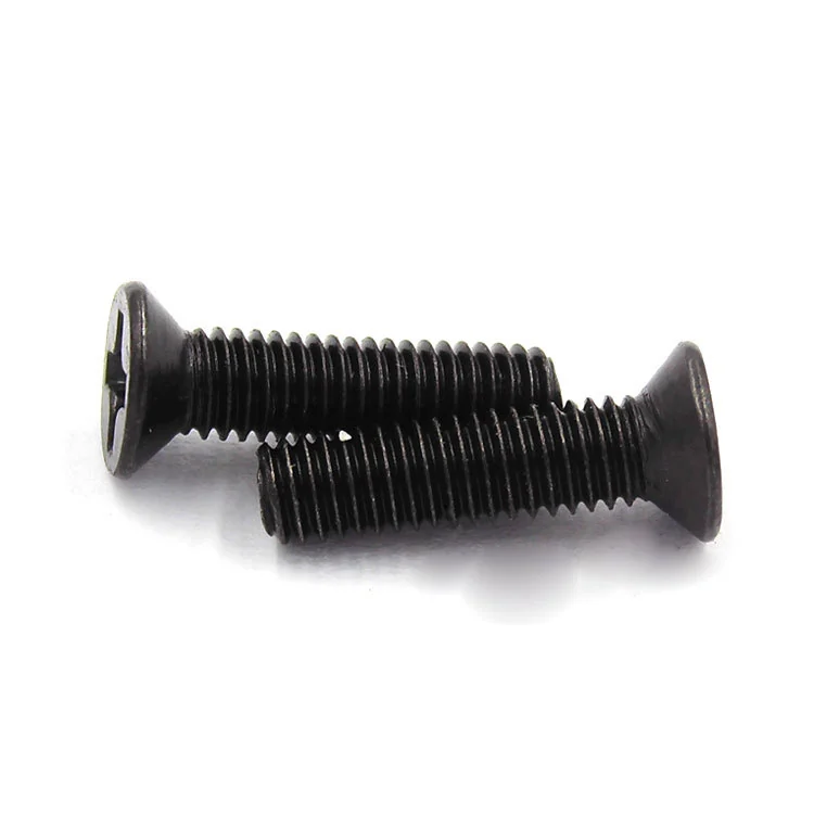 KM Iron Black Hardened Cross-Recessed Countersunk Head Screws Small Computer Electronics Flat Head Machine M1-M6