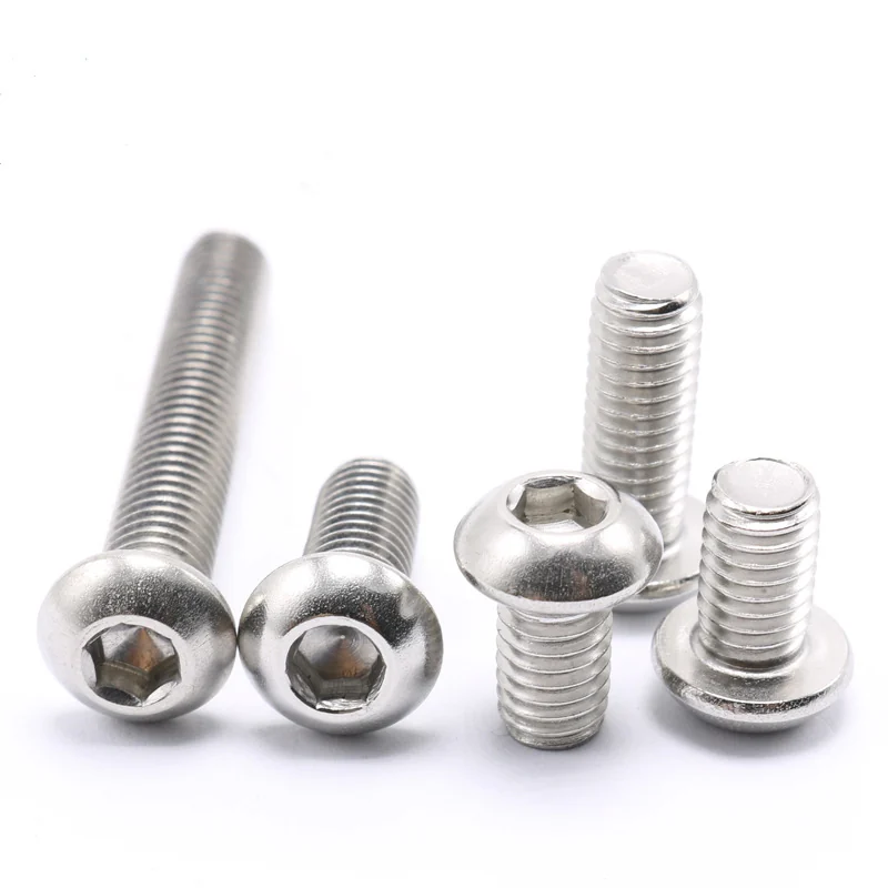 304 Stainless Steel Button Head Hex Socket Screws 7380 Mushroom Head M2-M12