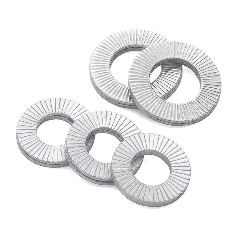 DIN25201 Double-Stack Lock Washer Pairs, 304 Stainless Steel / Zinc-Flake-Coated 65Mn