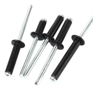 Black Open-End Aluminium Blind Rivets, M3.2 / M4 / M5