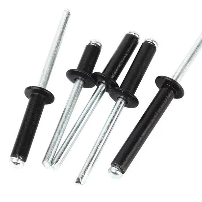 Black Open-End Aluminium Blind Rivets, M3.2 / M4 / M5