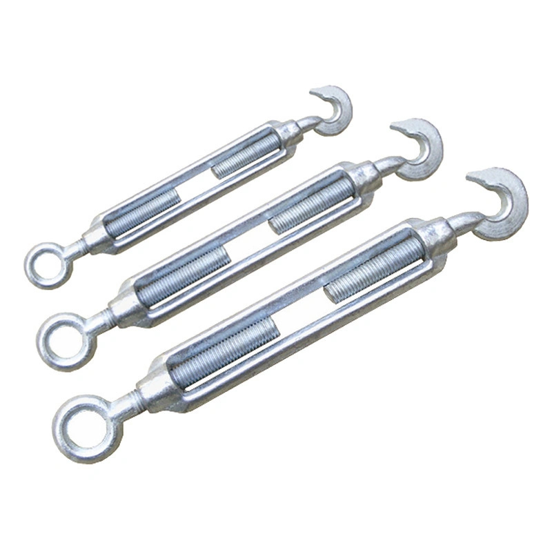 Zinc-Plated Open-Body Hook and Eye Turnbuckles, OC Type