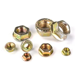 GB6187 Yellow Zinc-Plated Carbon Steel Serrated Hex Flange Nuts