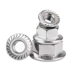 304 Stainless Steel Serrated Hex Flange Nuts