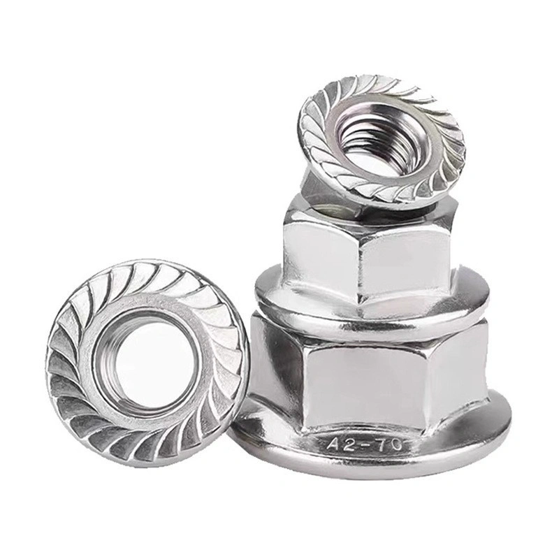 304 Stainless Steel Serrated Hex Flange Nuts
