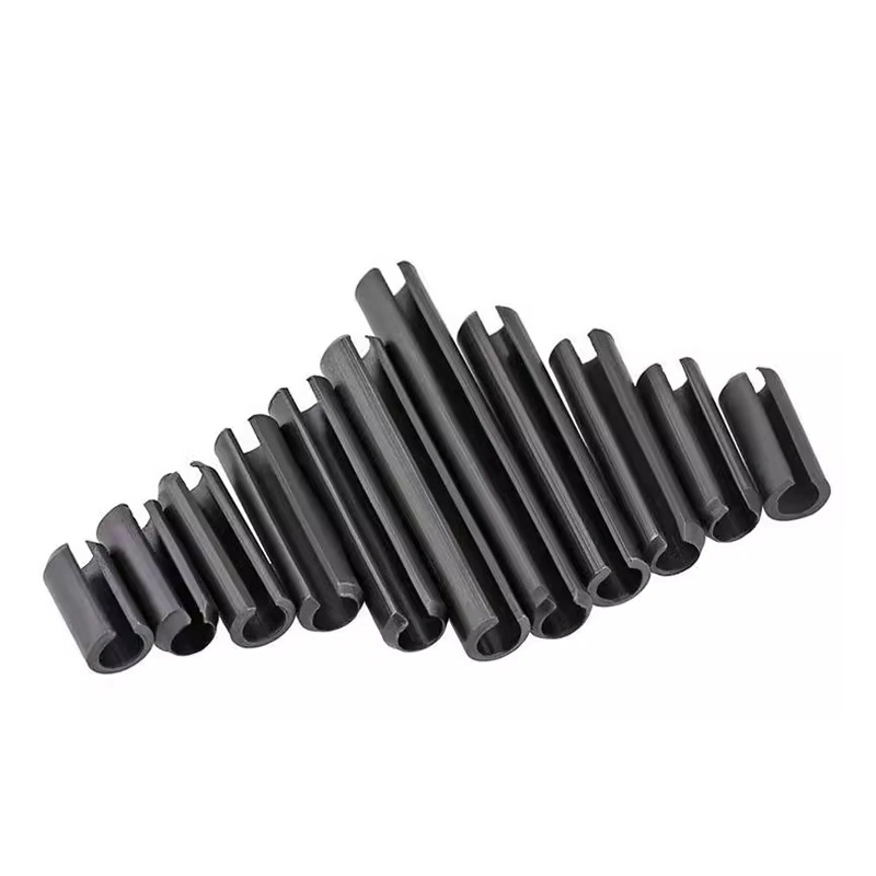 GB879 Blackened Slotted Spring Pins, Hollow Cylindrical Locating Pins, M3/M5/M6/M8/M12