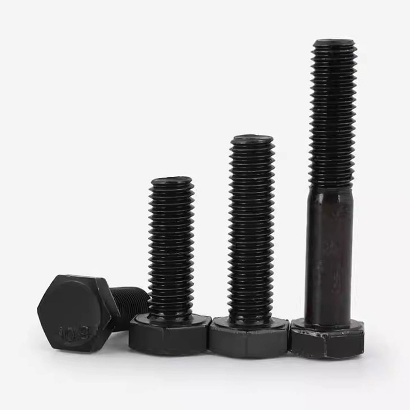 Grade 10.9 Blackened High-Strength Hex Head Bolts for Bridge Applications, M8/M16/M20/M24/M30