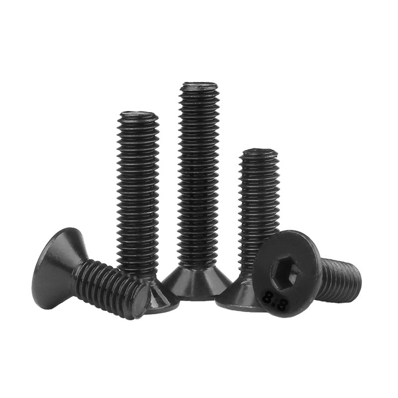 Grade 8.8 Blackened Carbon Steel Countersunk Hex Socket Screws, M6/M8/M10