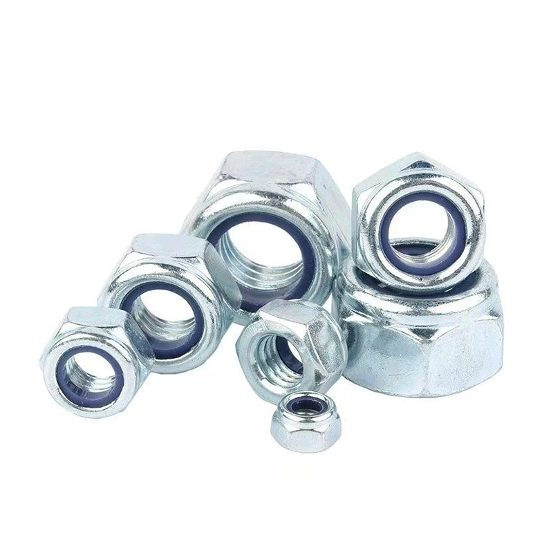 Grade 8.8 Zinc-Plated Nylon-Insert Lock Nuts, DIN985, M6/M8/M10/M12/M16