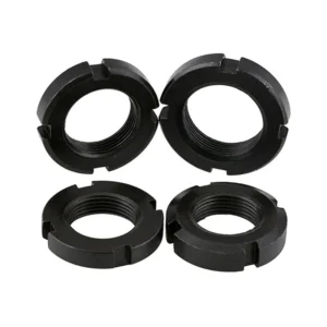 GB812 Black Medium-Carbon Steel Four-Slot Round Lock Nuts, M10-M200
