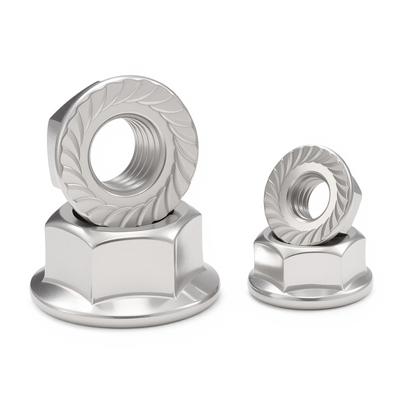 316 Stainless Steel Serrated Flange Nuts, GB6177, M3 / M4 / M5 / M6 / M8