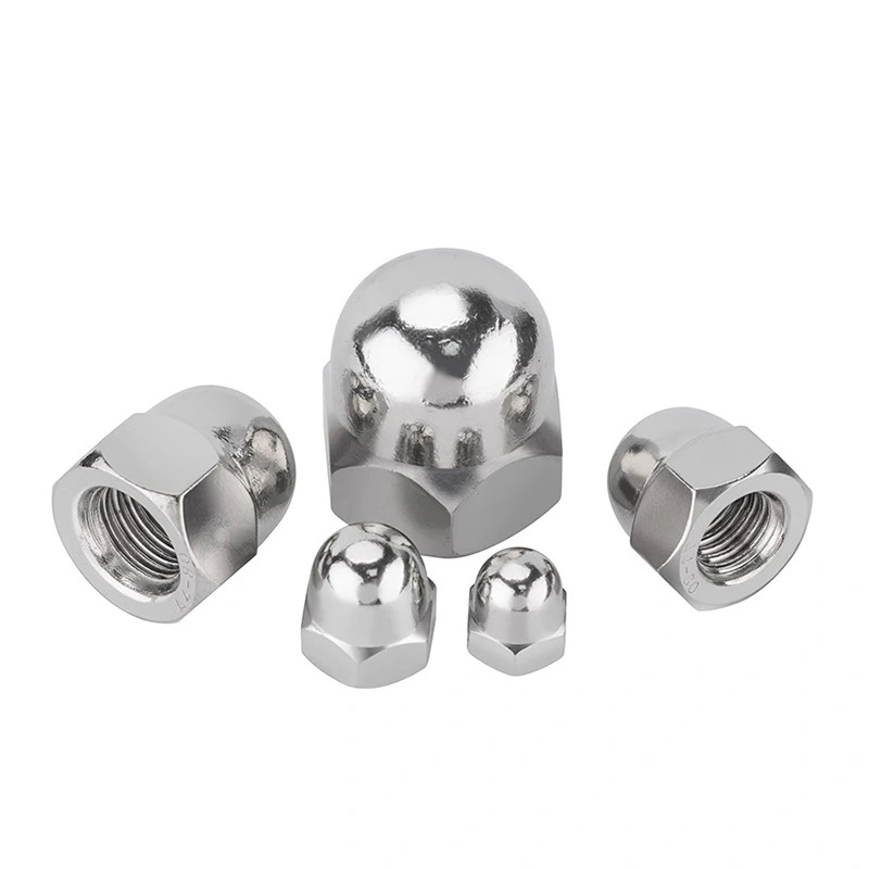 GB923 Zinc-Plated One-Piece Carbon Steel Hex Cap Nuts, M6 / M8