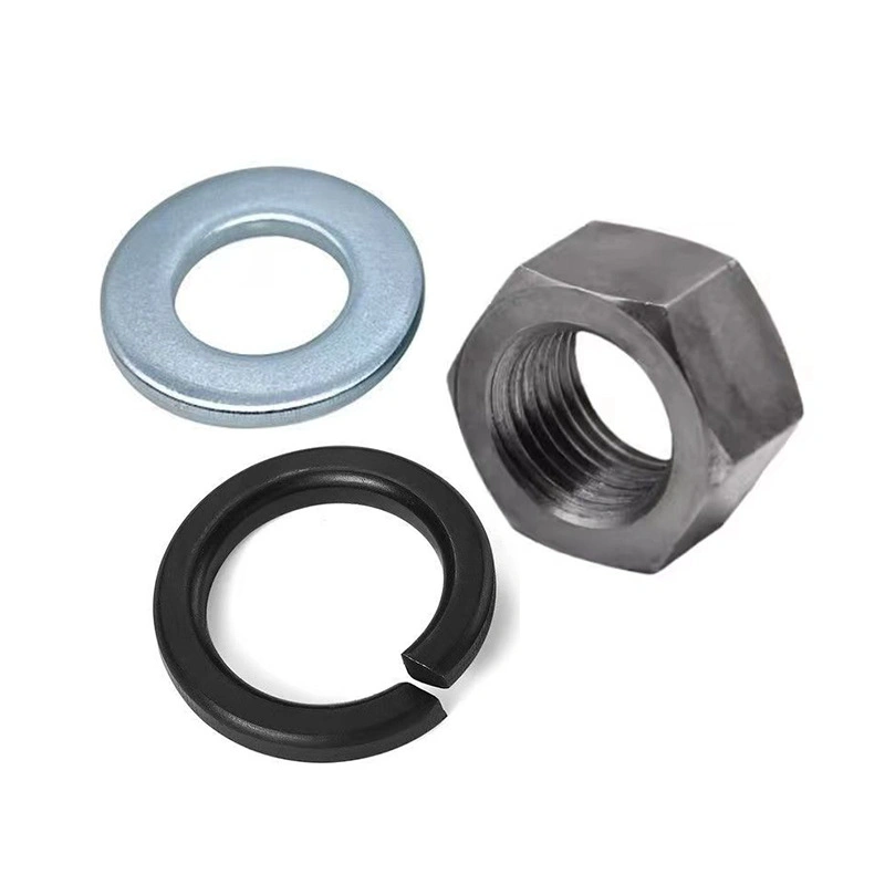 Grade 4.8 Plain Hex Nut, Flat Washer and Spring Washer Sets, M3-M42