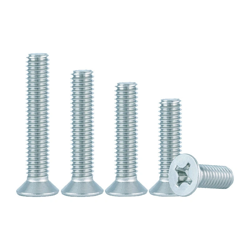 Grade 4.8 Zinc-Plated Iron Phillips Countersunk Machine Screws, GB819, M3 / M4 / M5