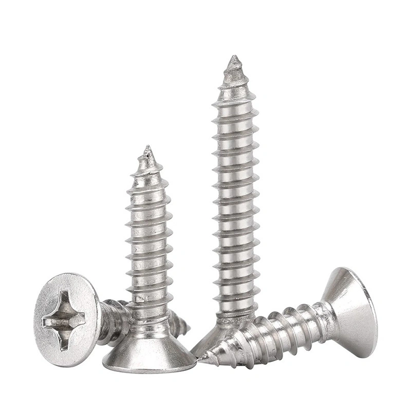 201 Stainless Steel Phillips Countersunk Self-Tapping Wood Screws, M2 / M3 / M4 / M5 / M6