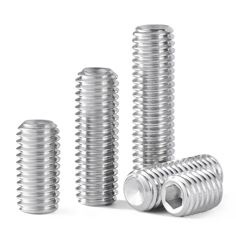 304 Stainless Steel Hex Socket Flat Point Set Screws, M3 / M4 / M5 / M6 / M8 / M10
