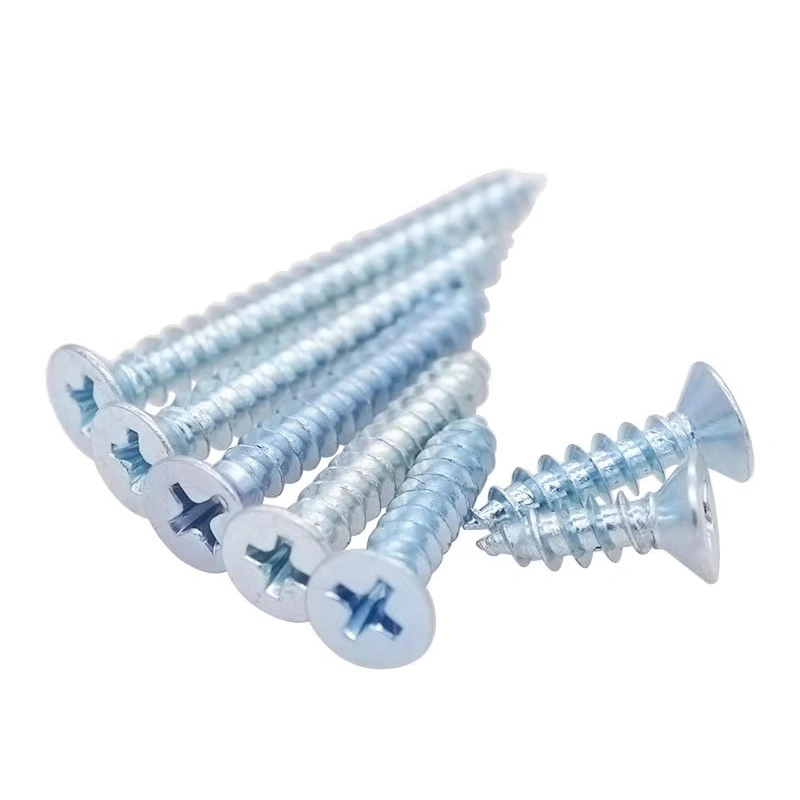 Zinc-Plated Iron Phillips Countersunk Self-Tapping Wood Screws, M3 / M4 / M5 / M6