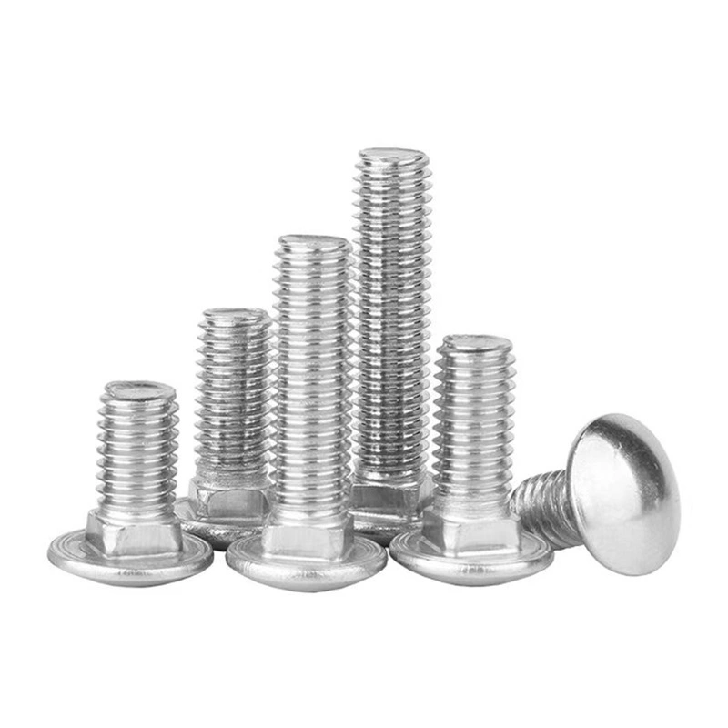 304 Stainless Steel Carriage Bolts, Round Head Square Neck, M6 / M8 / M10 / M12