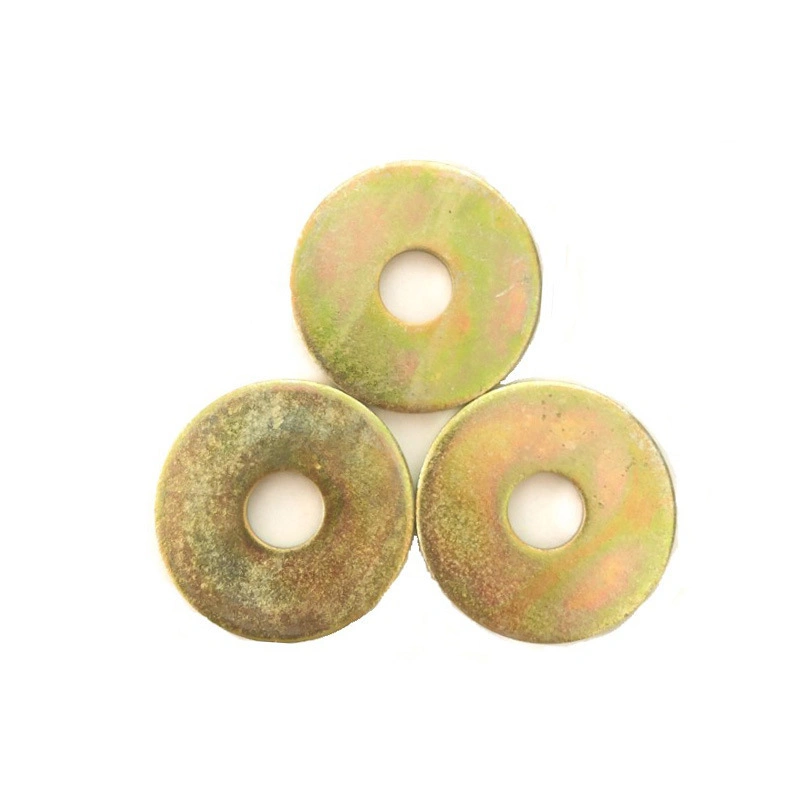 Yellow Zinc-Plated Flat Washers, Standard and Enlarged Sizes