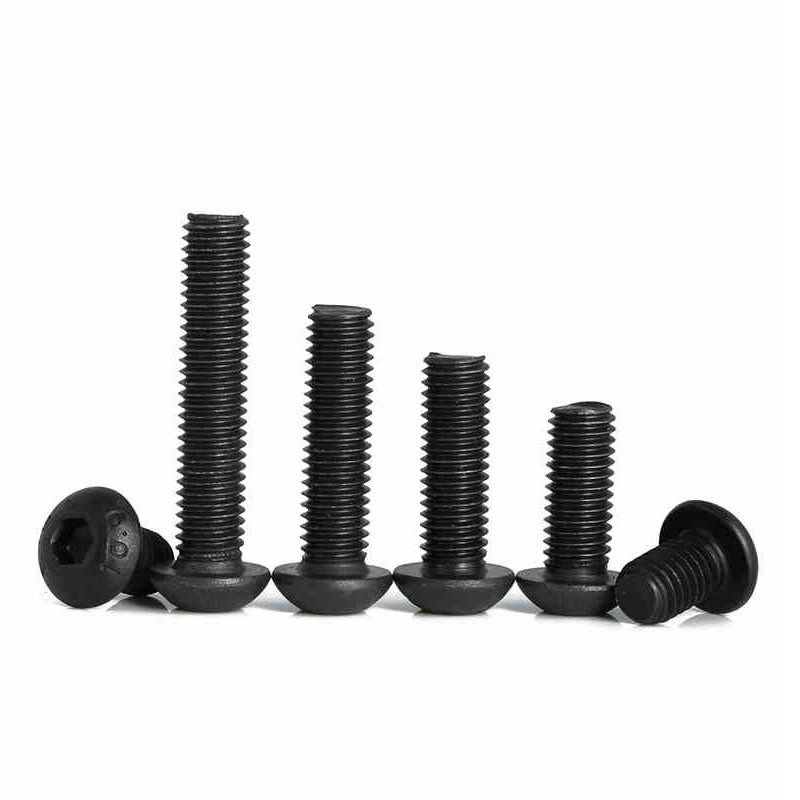 Grade 10.9 Blackened Button Head Hex Socket Screws, ISO7380 / GB70.2