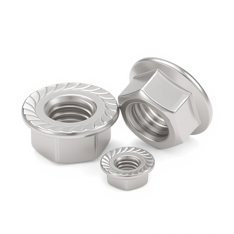 316 Stainless Steel Serrated Flange Nuts, GB6177, M3 / M4 / M5 / M6 / M8