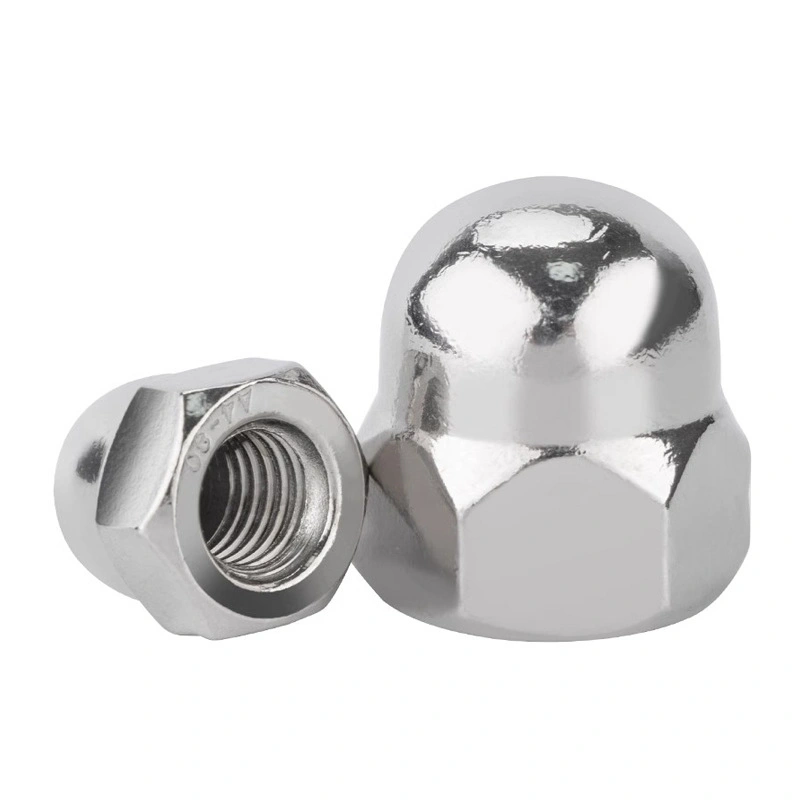 GB923 Zinc-Plated One-Piece Carbon Steel Hex Cap Nuts, M6 / M8