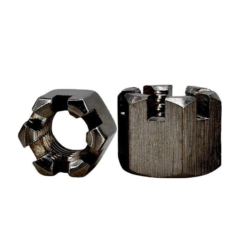 GB58 Carbon Steel Slotted Hex Nuts, Coarse / Fine Thread, M6 / M8 / M10 / M12 / M14