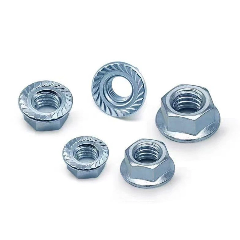 Grade 4 Zinc-Plated Serrated Hex Flange Nuts, National-Standard Type, M3 / M4 / M6 / M8