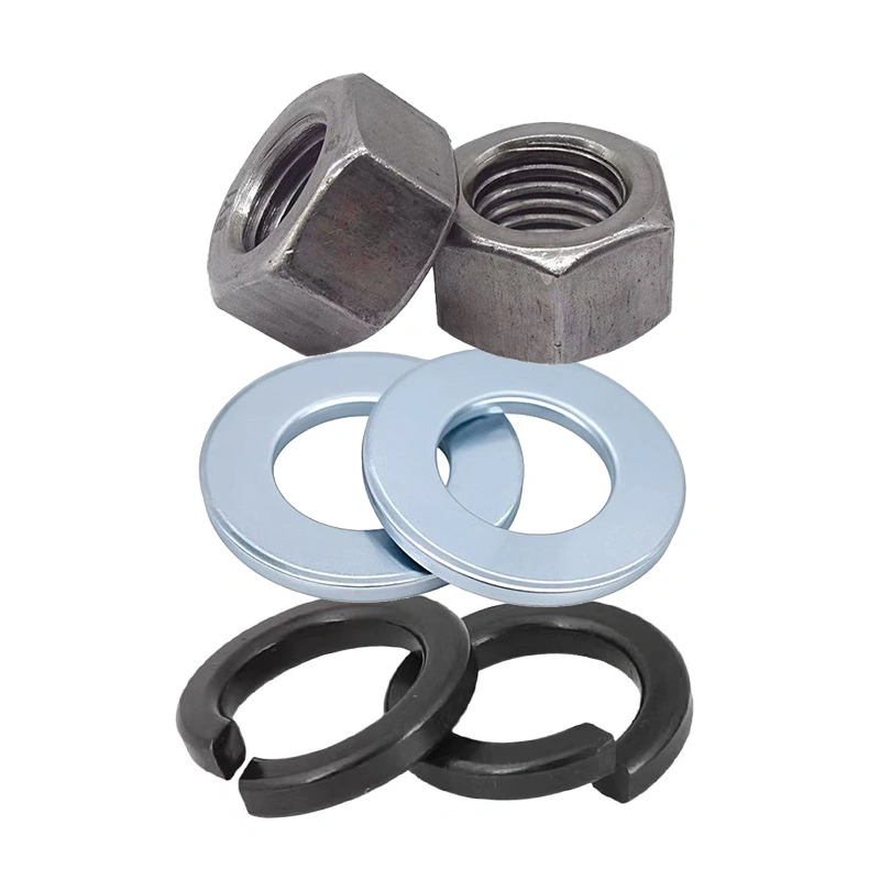 Grade 4.8 Plain Hex Nut, Flat Washer and Spring Washer Sets, M3-M42
