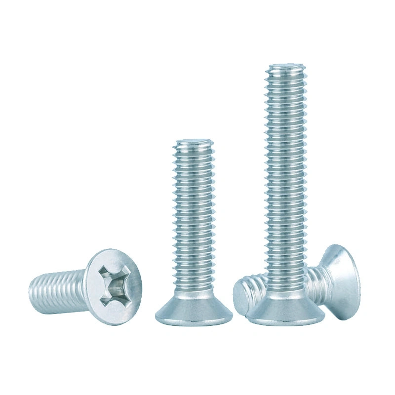 Grade 4.8 Zinc-Plated Iron Phillips Countersunk Machine Screws, GB819, M3 / M4 / M5
