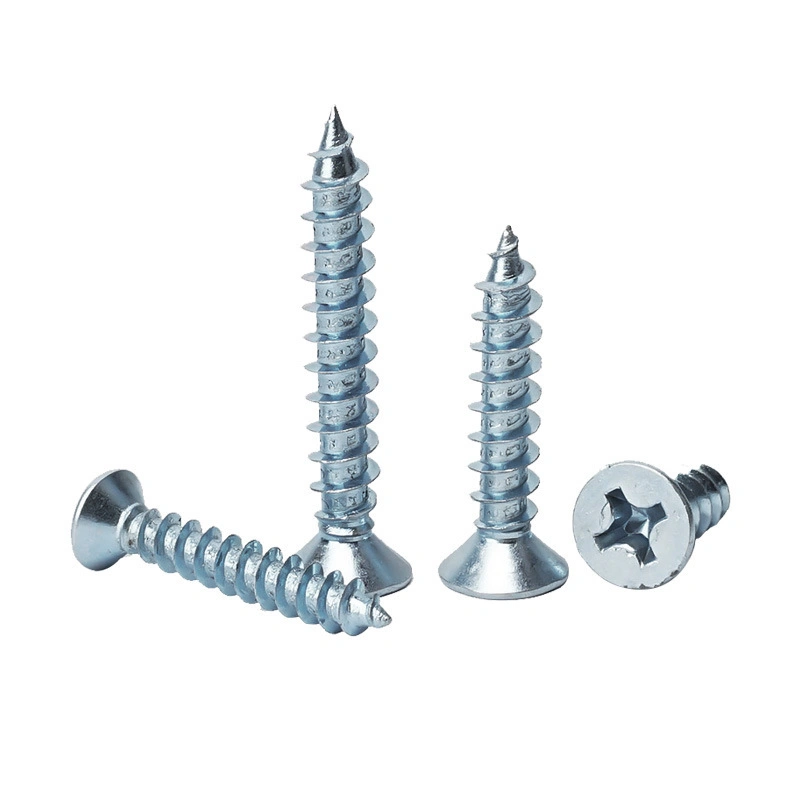 Zinc-Plated Iron Phillips Countersunk Self-Tapping Wood Screws, M3 / M4 / M5 / M6